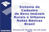 Sistema de Cadastro de Bens Imóveis Rurais e Urbanos Notas Básicas Brasil Eurosocial II- Brasília- 03 a 07 junho 2013.