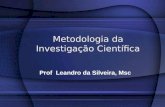 Metodologia da Investigação Científica Prof Leandro da Silveira, Msc.
