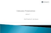 . Cálculos Financeiros Profª Karine R. de Souza AULA 7.