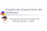 Projeto de Engenharia de Software Sistema de Gerenciamento de Maternidades - SGM.