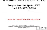 Medida Provisória 627/2013: impactos do (pós)RTT Lei 12.973/2014 Prof. Dr. Fábio Moraes da Costa Seminário de Atualização Profissional Conselho Regional.