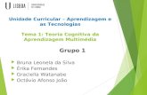 Unidade Curricular – Aprendizagem e as Tecnologias Tema 1: Teoria Cognitiva da Aprendizagem Multimédia Grupo 1  Bruna Leonela da Silva  Érika Fernandes.