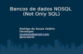 Bancos de dados NOSQL (Not Only SQL) Rodrigo de Souza Valério Developer rsvalerio@gmail.com @rsvalerio.