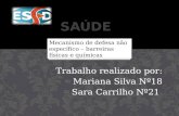 Trabalho realizado por: ∞ Mariana Silva Nº18 ∞ Sara Carrilho Nº21 Mecanismo de defesa não específico – barreiras físicas e químicas.