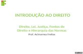 INTRODUÇÃO AO DIREITO Direito, Lei, Justiça, Fontes do Direito e Hierarquia das Normas Prof. Acimarney Freitas.