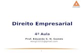 1 Direito Empresarial 4ª Aula Prof. Eduardo S. N. Gomes esng11111@gmail.com.