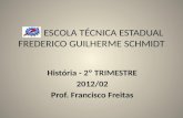 ESCOLA TÉCNICA ESTADUAL FREDERICO GUILHERME SCHMIDT História - 2º TRIMESTRE 2012/02 Prof. Francisco Freitas.