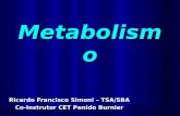 Metabolismo Ricardo Francisco Simoni – TSA/SBA Co-Instrutor CET Penido Burnier.