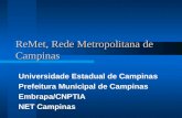 ReMet, Rede Metropolitana de Campinas Universidade Estadual de Campinas Prefeitura Municipal de Campinas Embrapa/CNPTIA NET Campinas.