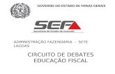 GOVERNO DO ESTADO DE MINAS GERAIS ADMINISTRAÇÃO FAZENDÁRIA - SETE LAGOAS CIRCUITO DE DEBATES EDUCAÇÃO FISCAL.