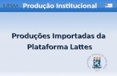 Produções Importadas da Plataforma Lattes Produção Institucional.