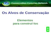 Os Alvos de Conservação Elementos para construí-los Rede de Treinadores em Conservação Capacitação de novos treinadores.