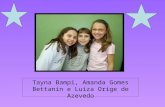 Tayna Bampi, Amanda Gomes Bettanin e Luiza Orige de Azevedo.
