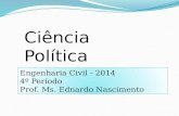 Ciência Política Engenharia Civil - 2014 4º Período Prof. Ms. Ednardo Nascimento Engenharia Civil - 2014 4º Período Prof. Ms. Ednardo Nascimento.