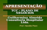 APRESENTAÇÃOAPRESENTAÇÃO Prof. Haroldo Peon TCC - PLANO DE NEGÓCIOS Guilhermina Almeida Consultoria Hospitalar Ltda.