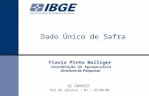 DPE / COAGRO LSPA Dado Único de Safra Flavio Pinto Bolliger Coordenação de Agropecuária Diretoria de Pesquisas VI CONFEST Rio de Janeiro – RJ – 23/08/06.