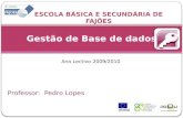 Professor: Pedro Lopes Gestão de Base de dados Ano Lectivo 2009/2010.