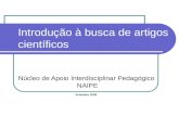 Introdução à busca de artigos científicos Núcleo de Apoio Interdisciplinar Pedagógico NAIPE Setembro 2009.