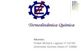 Termodinâmica Química Alunos: Felipe Moreira Lagoas nº 15763 Jhomolos Gomes Alves nº 15980.