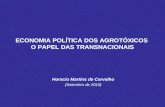 ECONOMIA POLÍTICA DOS AGROTÓXICOS O PAPEL DAS TRANSNACIONAIS Horacio Martins de Carvalho (Setembro de 2010)