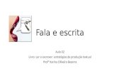 Fala e escrita Aula 02 Livro: Ler e escrever: estratégias de produção textual Profª Karina Oliveira Bezerra.