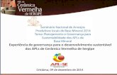 Experiência de governança para o desenvolvimento sustentável dos APLs de Cerâmica Vermelha de Sergipe Criciúma, 09 de dezembro de 2014.