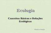 Ecologia Conceitos Básicos e Relações Ecológicas Patrícia Araújo.