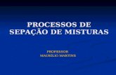 PROCESSOS DE SEPAÇÃO DE MISTURAS PROFESSOR MAURÍLIO MARTINS.