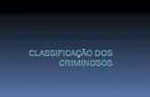 Classificação dos criminosos  Hoje em dia as classificações de criminosos perderam um pouco da importância que cintilavam em meados do século XX, alcançando.