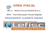 SPED FISCAL NF-e - Nota Fiscal Eletrônica e EFD – Escrituração Fiscal Digital PALESTRANTE: CLAUDETE VARGAS.