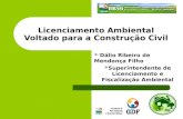 Licenciamento Ambiental Voltado para a Construção Civil  Dálio Ribeiro de Mendonça Filho  Superintendente de Licenciamento e Fiscalização Ambiental.