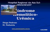Síndrome Hemolítico-Urêmica Diogo Pedroso R1 Pediatria Hospital Regional da Asa Sul- HRAS/SES/DF  12/6/2008.