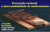 Agência Nacional de Vigilância Sanitária  Prescrição racional: a intercambialidade de medicamentos 17/05/2006 Davi Rumel Sergio Nishioka.
