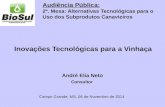 André Elia Neto Consultor Inovações Tecnológicas para a Vinhaça Campo Grande, MS, 06 de Novembro de 2014 Audiência Pública: 2ª. Mesa: Alternativas Tecnológicas.