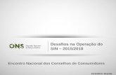 1 Desafios na Operação do SIN – 2015/2018 Encontro Nacional dos Conselhos de Consumidores 21/11/2014- Brasília.