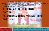 CAPÍTULO 5 A CRIAÇÃO DA REALIDADE SOCIAL: As Organizações vistas como Culturas MORGAN, Gareth. Imagens da organização. São Paulo: Atlas, 2010. MESTRADO.
