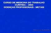 CURSO DE MEDICINA DO TRABALHO CURITIBA – 2003 DOENÇAS PROFISSIONAIS - METAIS.