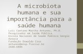 A microbiota humana e sua importância para a saúde humana Luis Caetano Martha Antunes, Ph.D. Pesquisador em Saúde Pública Escola Nacional de Saúde Pública.