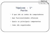 Seminário IT 1-Março-1999 © Pedro Veiga - FC/UL Seminário IT 1-Março-1999 © Pedro Veiga - FC/UL Tópicos - 1ª Parte O que são as redes de computadores Que.