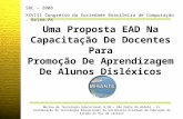 Uma Proposta EAD Na Capacitação De Docentes Para Promoção De Aprendizagem De Alunos Disléxicos Núcleo de Tecnologia Educacional RJ10 – São Pedro da Aldeia.