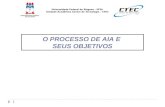 1 Universidade Federal de Alagoas – UFAL Unidade Acadêmica Centro de Tecnologia – CTEC O PROCESSO DE AIA E SEUS OBJETIVOS Prof. Eduardo Lucena C. de Amorim.