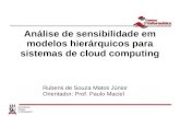 Análise de sensibilidade em modelos hierárquicos para sistemas de cloud computing Rubens de Souza Matos Júnior Orientador: Prof. Paulo Maciel.