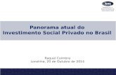 Panorama atual do Investimento Social Privado no Brasil Raquel Coimbra Londrina, 20 de Outubro de 2014.