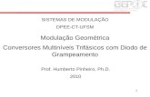 1 Prof. Humberto Pinheiro, Ph.D. 2010 SISTEMAS DE MODULAÇÃO DPEE-CT-UFSM Modulação Geométrica Conversores Multiníveis Trifásicos com Diodo de Grampeamento.