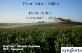 Priori Xtra – Milho Resultados Safra 2007 – 2008 RS Eng° Agr° Ricardo Zocolaro RTP - Syngenta.