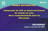 MANHÃ INFORMATIVA Adequação da AIM ao desenvolvimento do estado da arte: Novo enquadramento para as alterações INFARMED Lisboa, 3 de Junho de 2004.