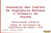 Seminário dos Comitês de Vigilância Materno e Infantil do Paraná Mortalidade Infantil Ações da Secretaria de Vigilância em Saúde – SVS Curitiba, novembro.