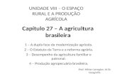 Capítulo 27 – A agricultura brasileira 1 – A dupla face da modernização agrícola. 2 – O Estatuto da Terra e a reforma agrária. 3 – Desempenho da agricultura.