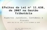 Prof. MsC. Pedro Einstein dos Santos Anceles Efeitos da Lei nº 11.638, de 2007 na Gestão Tributária Aspectos Jurídicos, Contábeis e Fiscais SANTA CRUZ.