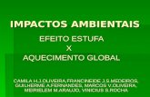 IMPACTOS AMBIENTAIS EFEITO ESTUFA X AQUECIMENTO GLOBAL CAMILA H.J.OLIVEIRA,FRANCINEIDE J.S.MEDEIROS, GUILHERME A.FERNANDES, MARCOS V.OLIVEIRA, MEIRIELEM.